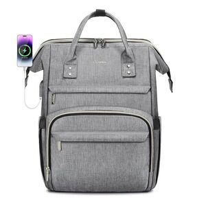 Lovevook Laptop Backpack Heather Gray Travel Bag with USB Port 16 inch